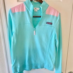 Turquoise and Pink Vineyard Vines Shep Shirt Sz M